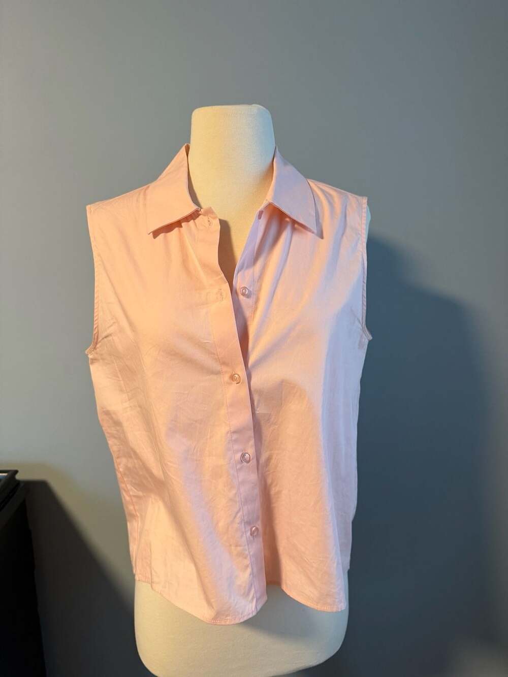 French Connection Sleeveless Button-Up Blouse with Back Bow Details